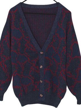 1985–1992, Mélange Ground Figured Multiyarn Leisure Knit Cardigan